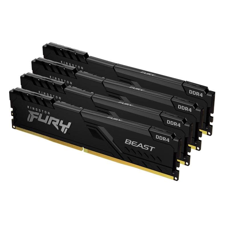 Kingston fury beast kit memoria ram 4x8gb 32gb totali 3.200mhz tecnologia ddr4 tipologia dimm 288-pin cl16 black