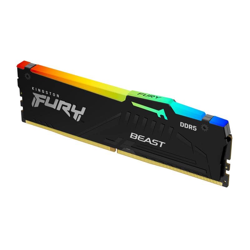 Kingston fury beast rgb memoria ram 1x32gb 6.000 mhz tecnologia ddr5 tipologia dimm 288-pincl36 dimm black