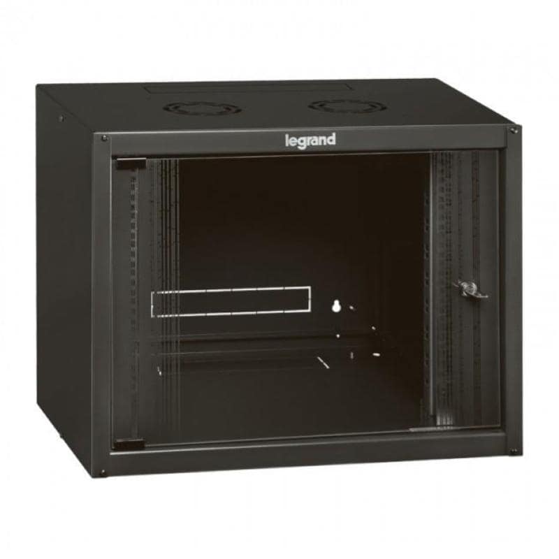 Armadio box da parete legrand 15u 758x600x450 porta in vetro ral 7016