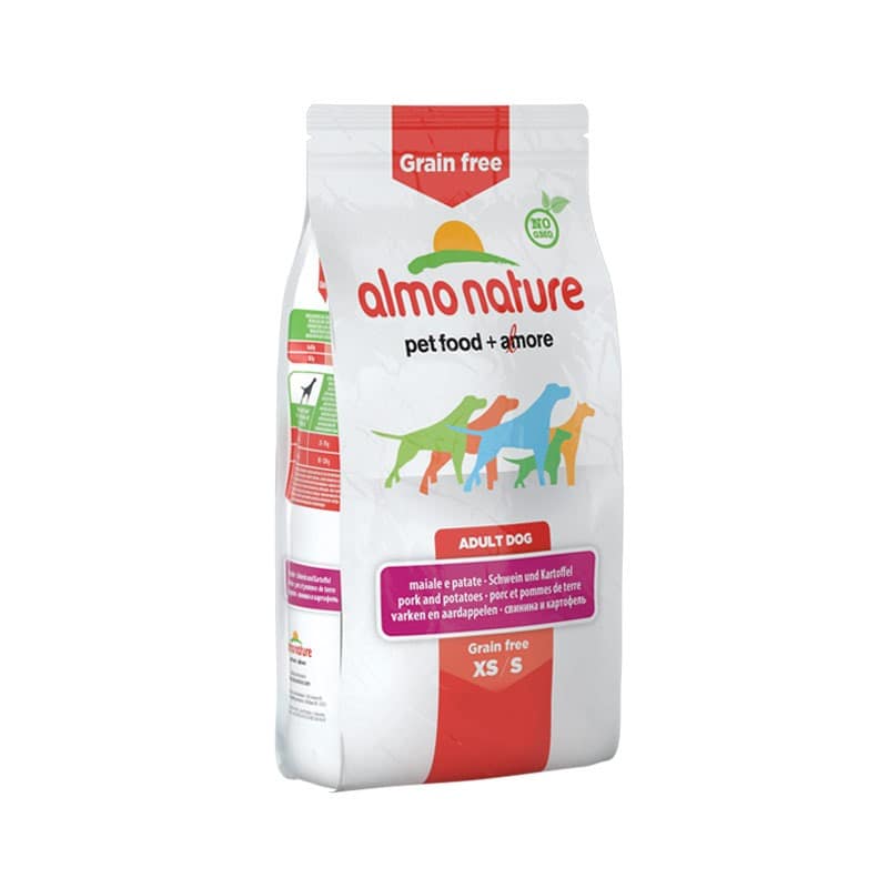Almo Nature Grain Free XS/S Maiale e Patate per Cani Peso Confezione 400 g
