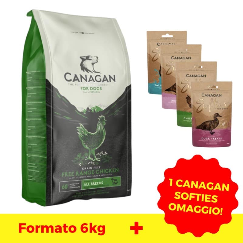 Canagan Free Range Chicken All Breeds per Cani Peso Confezione 6 KG + 1 SNACK OMAGGIO!