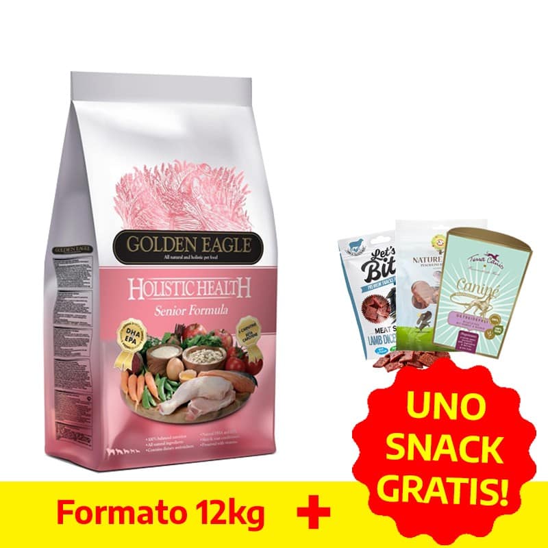Golden Eagle Holistic Senior Peso Confezione 12 Kg + Snack GRATIS!