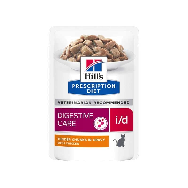Hill’s i/d con Pollo Prescription Diet Feline Umido in Busta Peso Confezione 85 g – KIT 12x