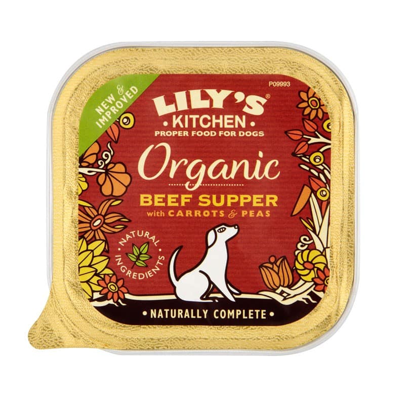 Lily’s Kitchen al Manzo Vaschetta Bio per Cani 150gr Peso Confezione 150 g – KIT 6x