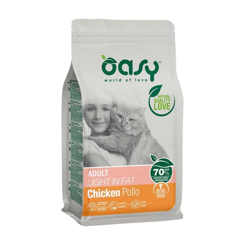 Oasy Adult Light In Fat per Gatto Peso Confezione 1.5 Kg