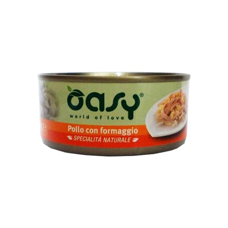 Oasy Natural Adult Pollo e Formaggio Umido per Gatti Peso Confezione 150 g – KIT 6x