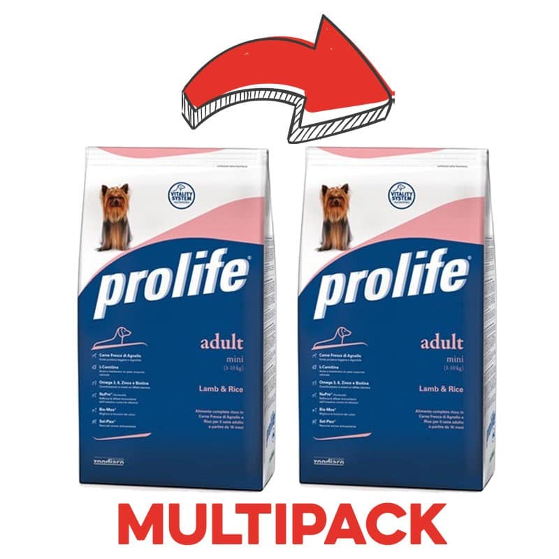 Prolife Cane Adult Mini Agnello e Riso Secco Peso Confezione 3 Kg - KIT 2x