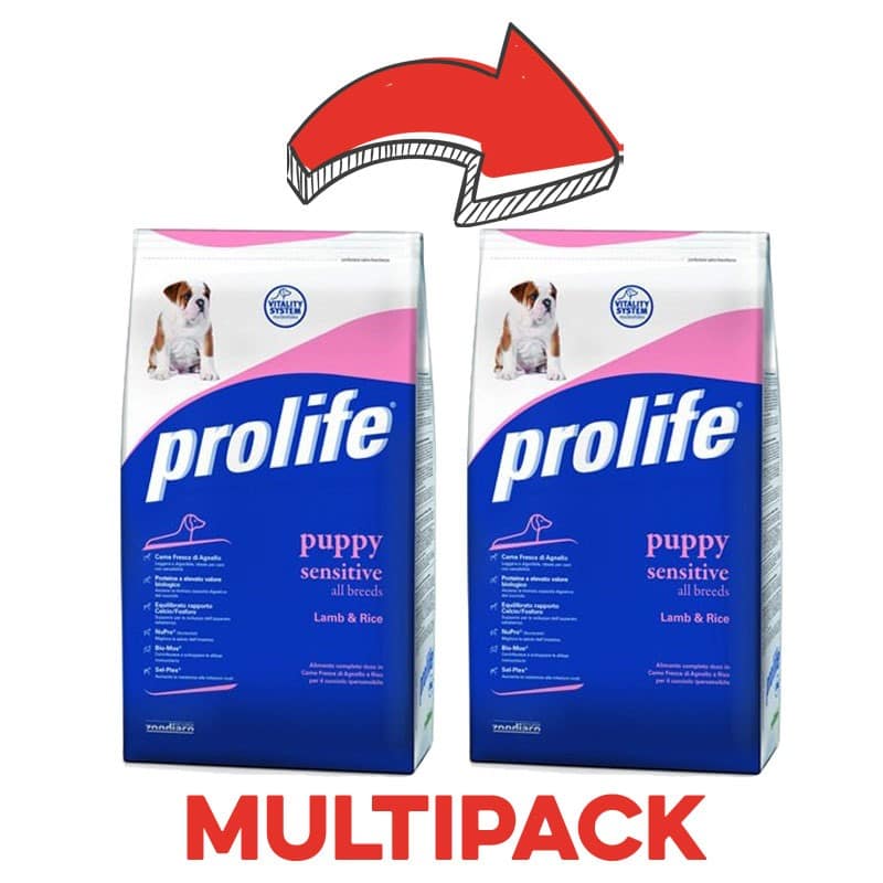 Prolife Puppy Sensitive Agnello & Riso Peso Confezione 3 Kg - KIT 2x