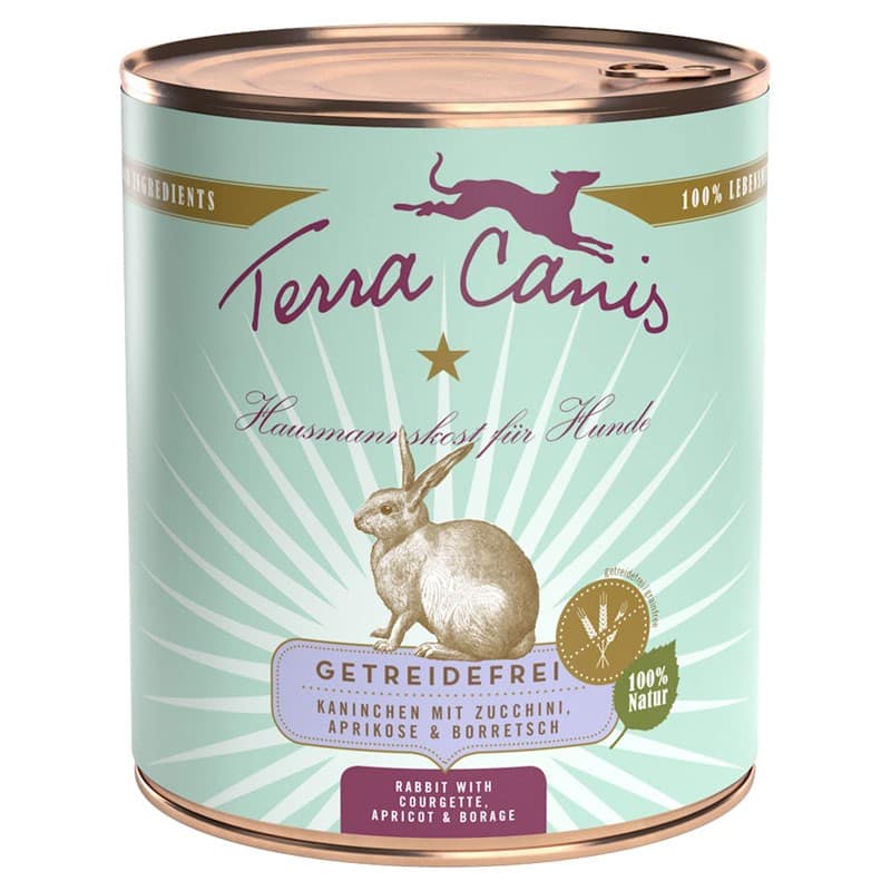 Terra Canis Grain Free Coniglio con Zucchine, Albicocca e Borragine Peso Confezione 800 g – KIT 6x