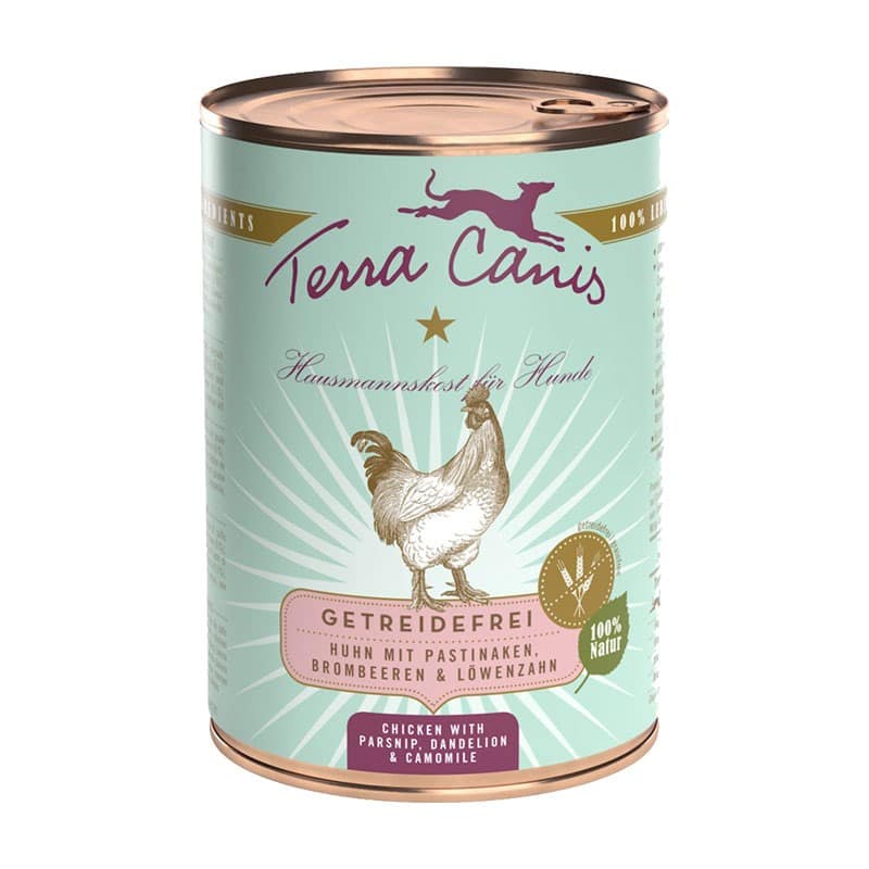 Terra Canis Pollo con Pastinaca, Tarassaco e Camomilla Grain Free Peso Confezione 400 g – KIT 6x