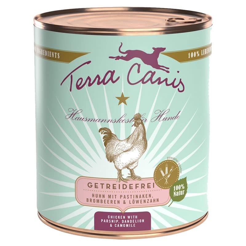 Terra Canis Pollo con Pastinaca, Tarassaco e Camomilla Grain Free Peso Confezione 800 g – KIT 6x