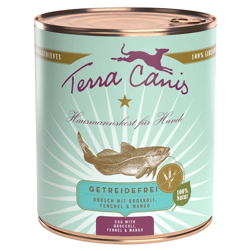 Terra Canis Merluzzo con Broccoli, Finocchio e Mango Grain Free Peso Confezione 800 g