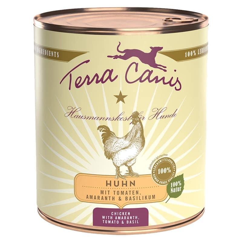 Terra Canis Pollo con Amaranto, Pomodori e Basilico per Cani Peso Confezione 800 g – KIT 6x