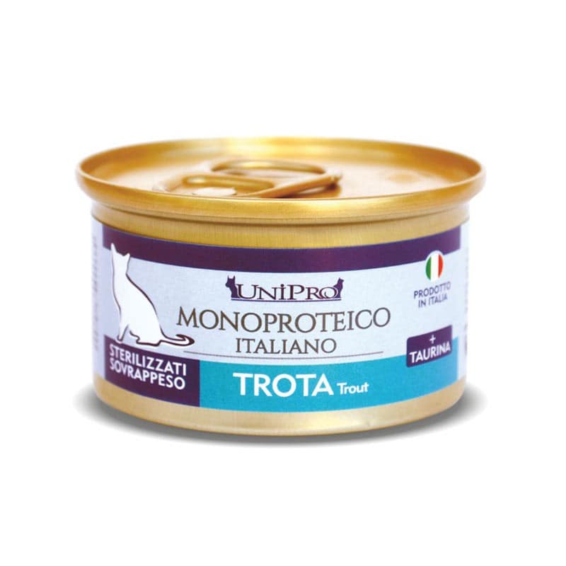 Unipro Monoproteico alla Trota Umido per Gatti 85gr Peso Confezione 85 g – KIT 12x