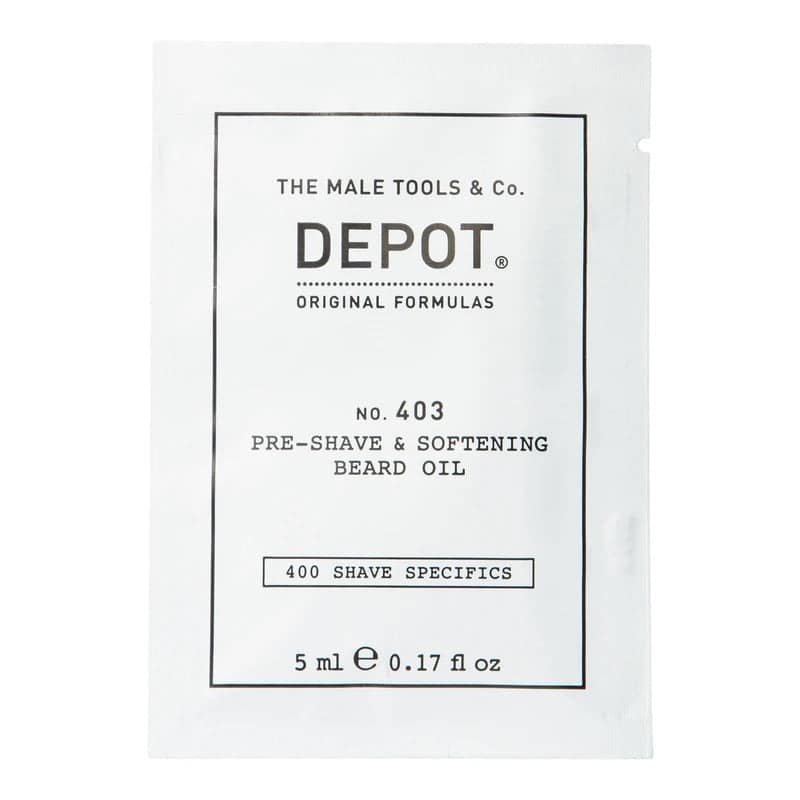 Depot, 400 Specifiche per la rasatura n. 403, Mandorla dolce, Ammorbidente, Olio pre-rasatura, 5 ml
