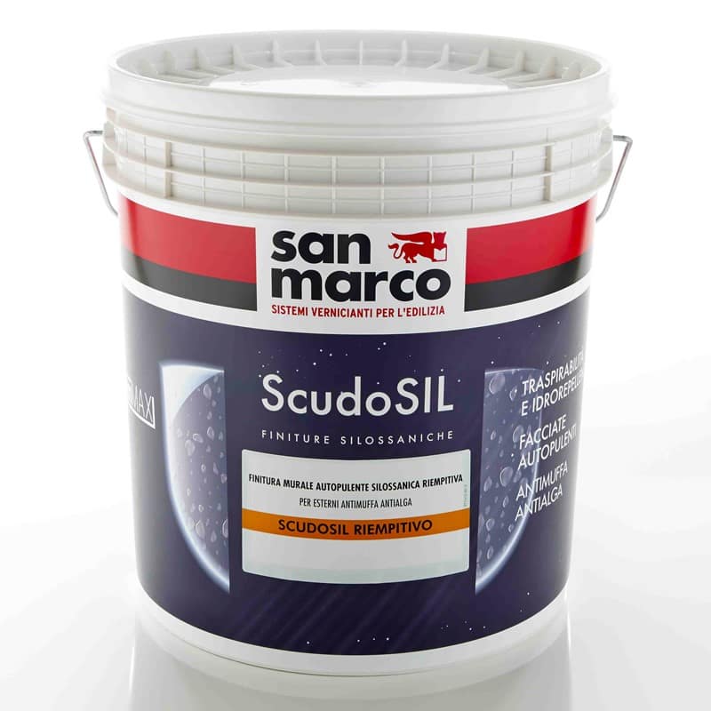 Finitura murale autopulente San Marco ScudoSIL riempitivo per esterni (Secchio da 5 o 15 Litri)