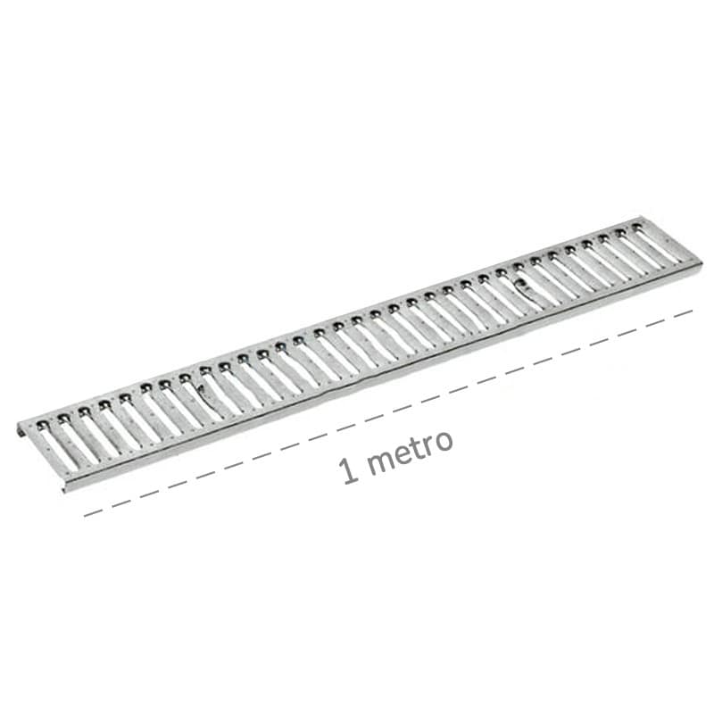 Griglia Dakota 1mt in acciaio inox per canalette di scolo Taurus 130