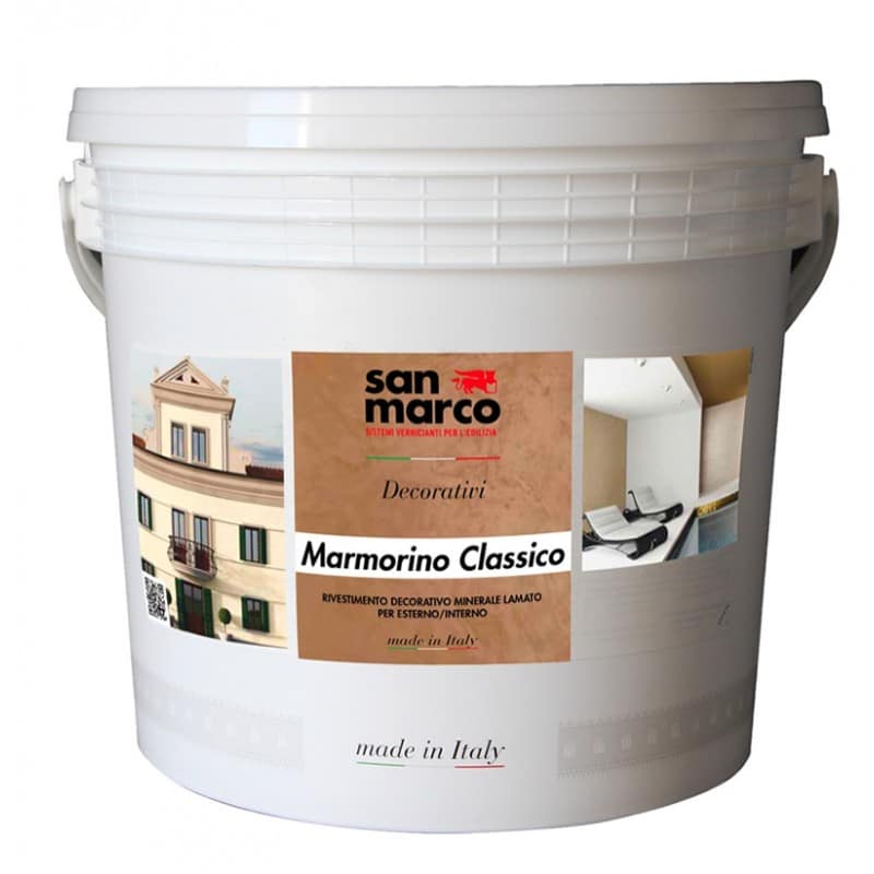 Rivestimento decorativo Marmorino classico San Marco per interni ed esterni (Secchio 5Kg o 25 Kg)