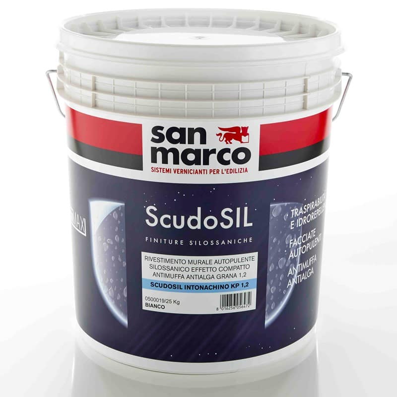 Rivestimento murale San Marco ScudoSIL effetto compatto Grana 1,2 (Secchio 25Kg)