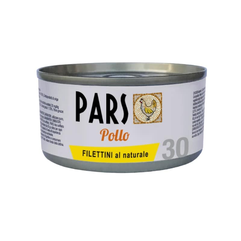 Pars Monoproteico Filettini al Naturale Pollo per Cani e Gatti - 85 g, 12 pezzi