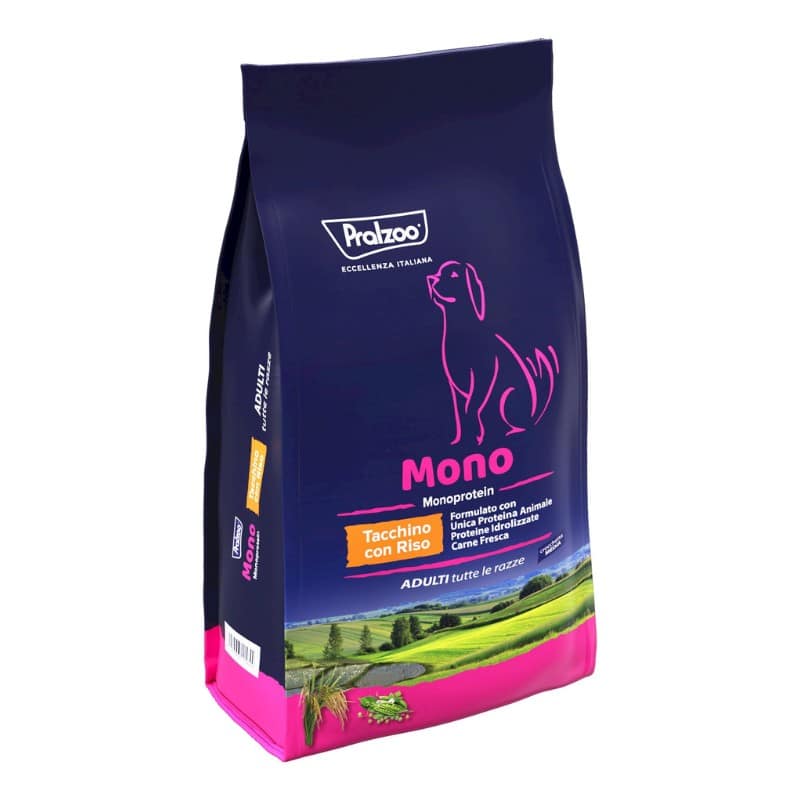 Pralzoo Mono Adulti Tacchino e Riso per Cani - 2 Kg, Singola