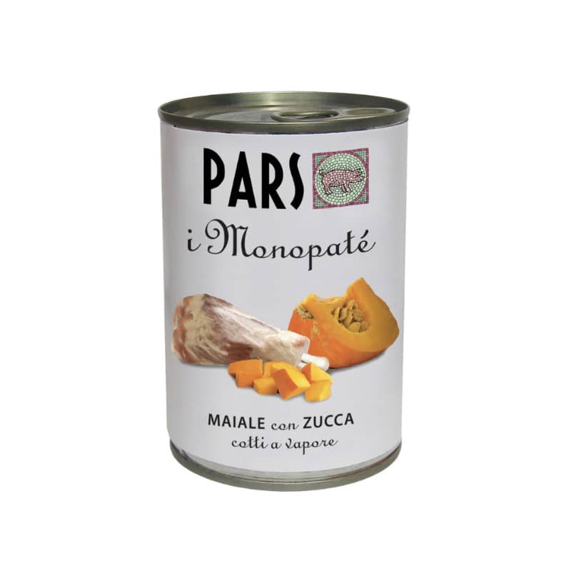 Pars Monopaté Maiale e Zucca per Cani e Gatti - 395 g, 12 pezzi
