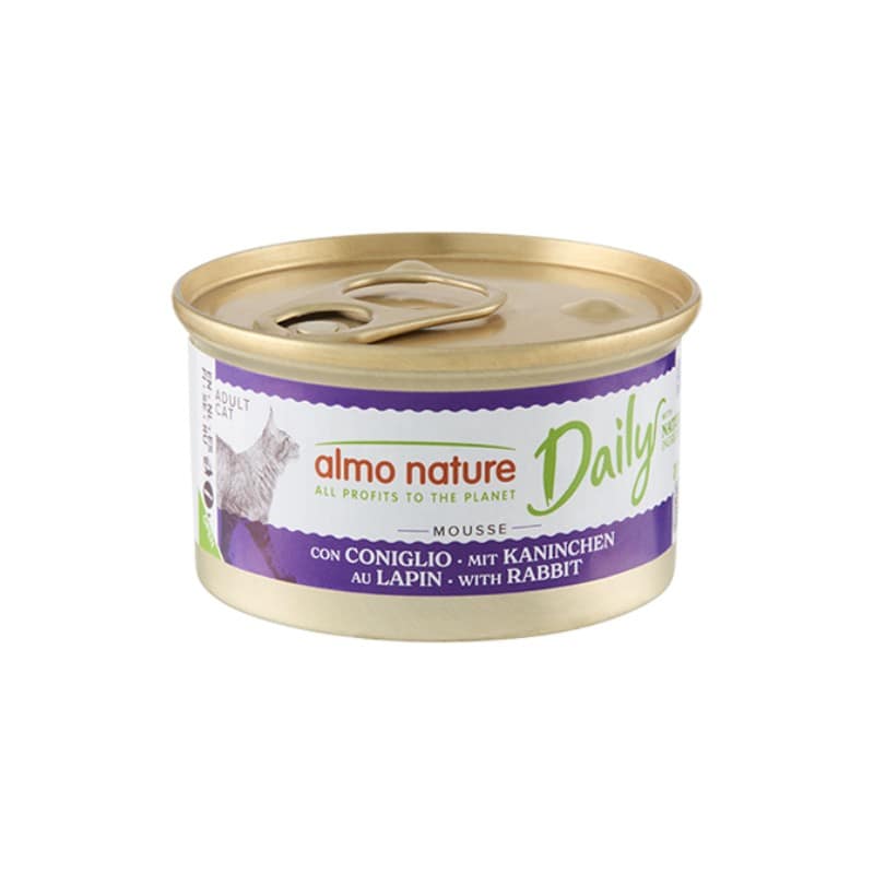 Almo Nature Daily Mousse con Coniglio per Gatti 85gr - 85 g, 6 pezzi