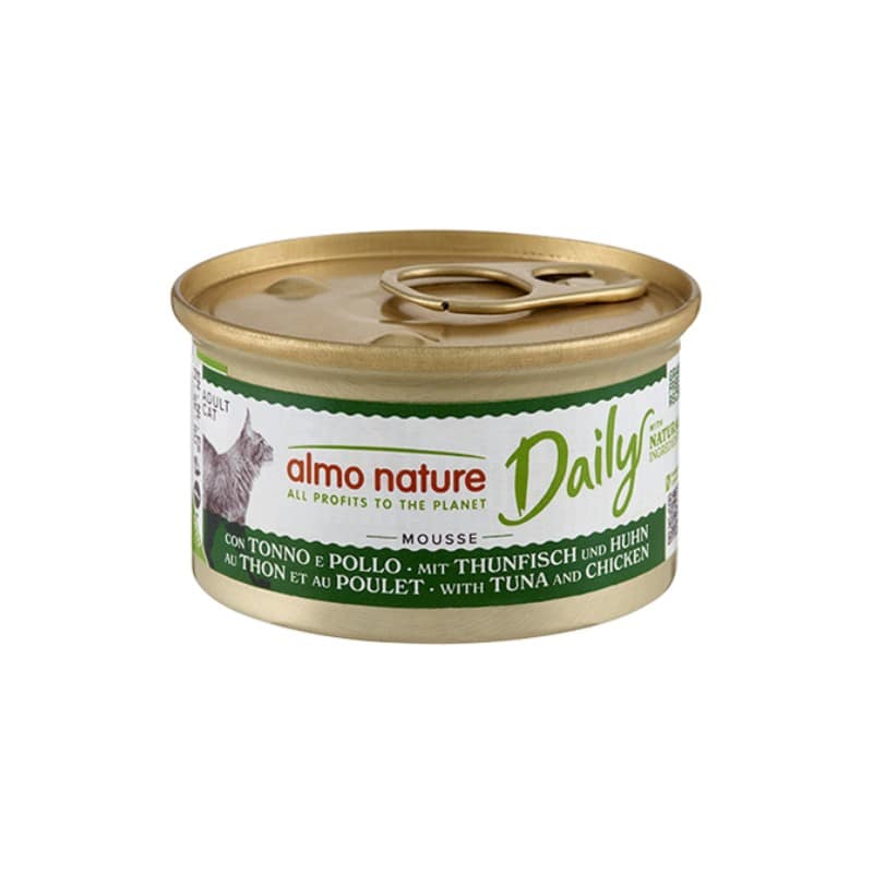 Almo Nature Daily Mousse con Tonno e Pollo per Gatti 85gr - 85 g, 6 pezzi