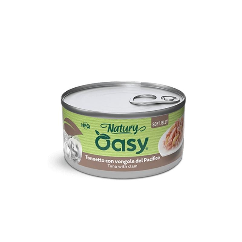 Oasy Natury Soft Jelly con Tonnetto e Vongole per Gatti - 150 g, Singola