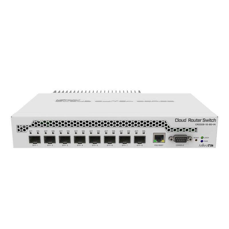 Mikrotik crs309-1g-8s+ switch di rete gestito 10g 8 sfp+ 1 gigabit poe bianco