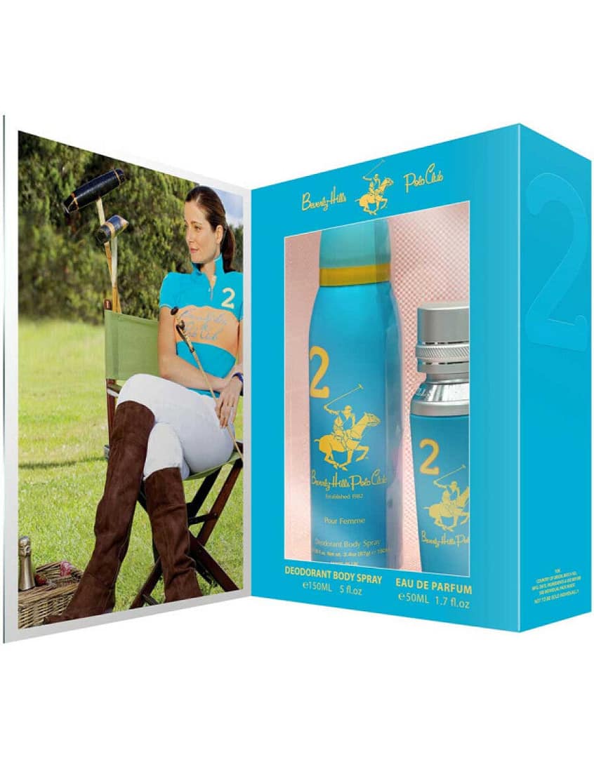 Set regalo Beverly Hills Polo Club: 1982 – Sport 2, Eau de parfum, da donna, 50 ml + 1982 – Sport 2, antitraspirante, deodorante spray, da donna, 150